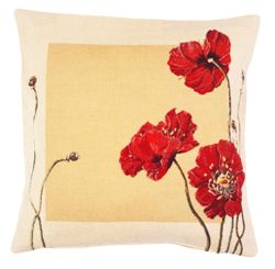 Poppy Tapestry Cushion Cover - European Home Decor Collection, 18in x 18in cushion cover
