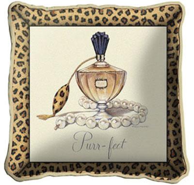 Purrfect Contemporary Tapestry Cushion - Fashion Design, 17in x 17in