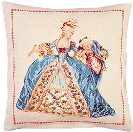 Quadrille Tapestry Cushion Cover - Classic Home Decor Collection, 18in x 18in cushion cover