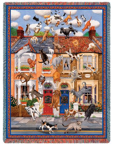 Raining Cats & Dogs Tapestry Throw, 54in x 70in