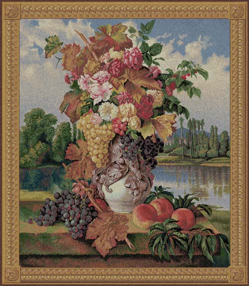 Floral Tapesty Wall Hanging Reflection, 44in X 38in Floral Tapesty Wall Hanging Reflection, 44in X 38in