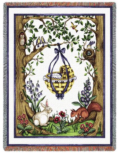 Rock-A-Bye Blue Tapestry Throw, 53in x 70in