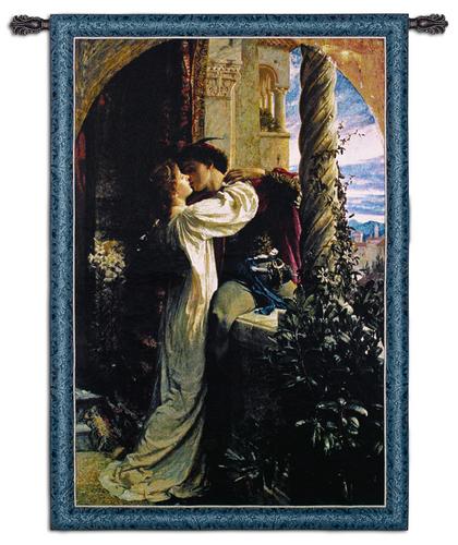 Romeo and Juliet Tapestry Wall Hanging - from a painting of Dicksee, 29in x 38in