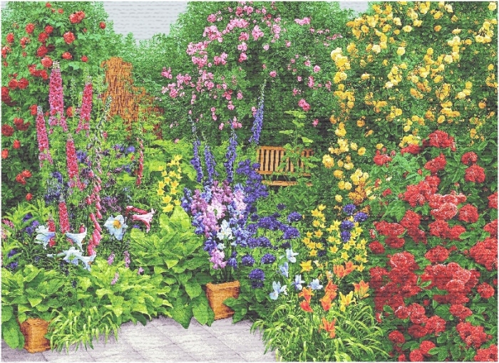 Rose Garden III Tapestry Wall Hanging, H56in x W82.8in