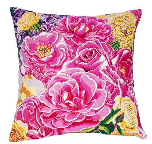 Roseraie Tapestry Cushion Cover - European Home Decor Collection, 18in x 18in cushion cover
