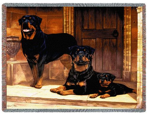 Rottweiler Tapestry Throw, 70in x 53in