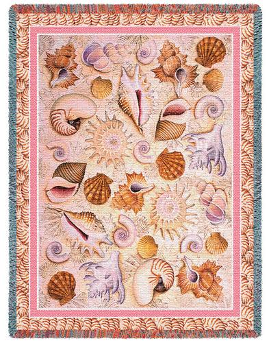 Seashells Tapestry Throw, 54in x 70in Seashells Tapestry Throw, 54in x 70in
