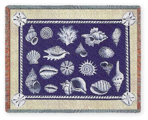 Shell Collection Tapestry Throw, 53in x 70in