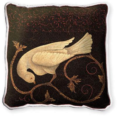 Songbird Fresco Asian Tapestry Cushion, 17in x 17in Songbird Fresco Asian Tapestry Cushion, 17in x 17in