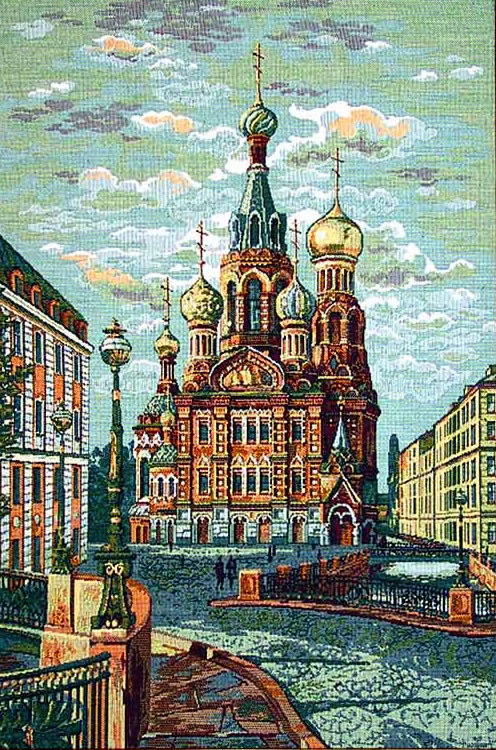 Religious Wall Tapestry: Orthodox Church Picture - Church Of The Saviour-On-The-Spilt-Blood, 18.4in X 26.4in