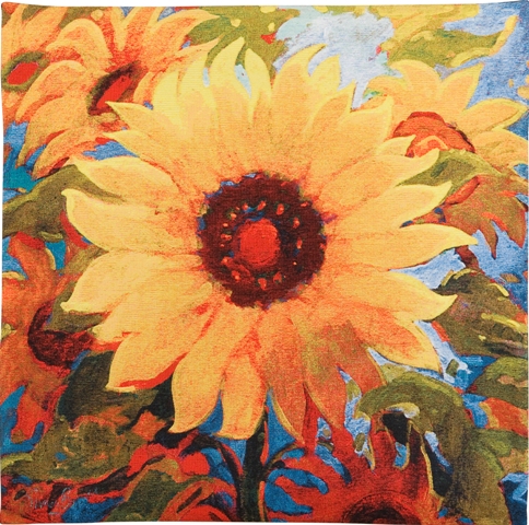 Spellbound Contemporary Floral Tapestry - from the art work of Simon Bull, 21in x 21in