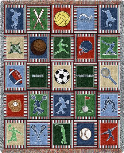 Sport Quilt Tapestry Throw, 54in x 70in Sport Quilt Tapestry Throw, 54in x 70in