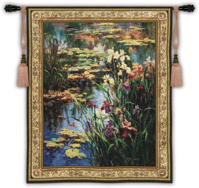 Summer Lily Garden Tapestry Wall Hanging, 42in x 53in