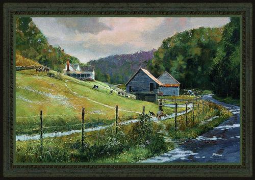 Summer Memories Tapestry Wall Hanging - Country Scene, 26in x 44in