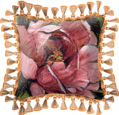 Summer's Bounty Floral Tapestry Cushion - Botanical Design, 16in x 16in