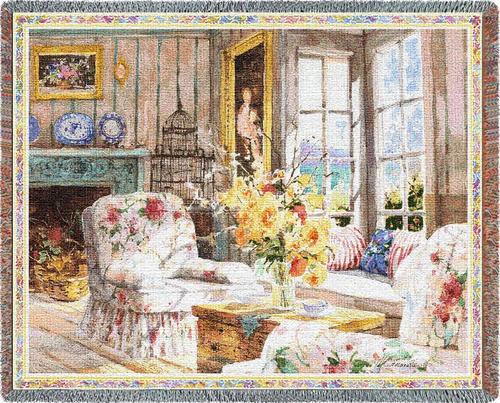 Sun Filled Chintz Tapestry Throw, 54in x 70in Sun Filled Chintz Tapestry Throw, 54in x 70in