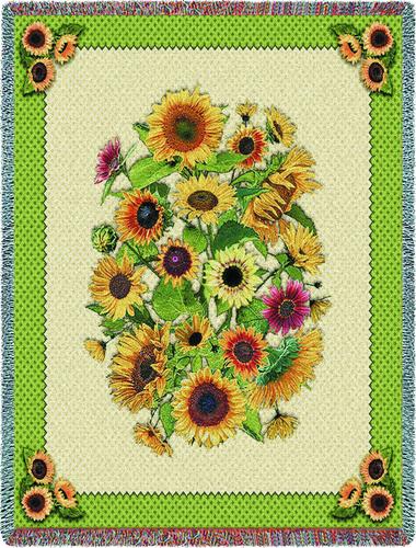 Sunflowers Tapestry Throw, 54in x 70in Sunflowers Tapestry Throw, 54in x 70in