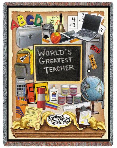 Teachers Pride Tapestry Throw, 54in x 70in Teachers Pride Tapestry Throw, 54in x 70in
