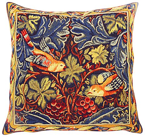 The Birds Tapestry Cushion Cover - Classic Home Decor Collection, 18in x 18in cushion cover
