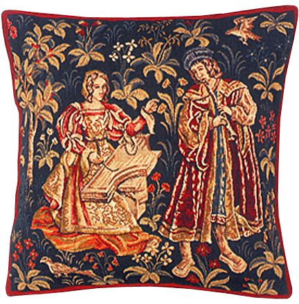 The Concert Tapestry Cushion Cover - Classic Home Decor Collection, 18in x 18in cushion cover