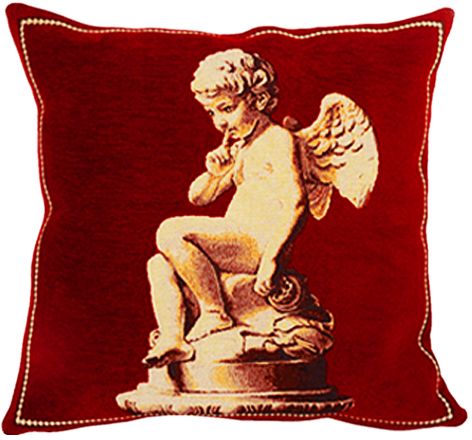 The Cupid Tapestry Cushion Cover - Classic Home Decor Collection, 18in x 18in cushion cover