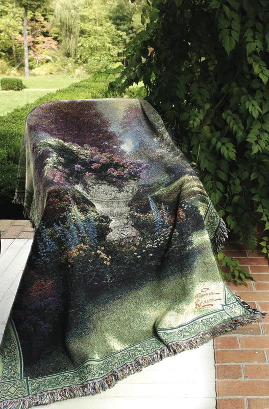 The Garden Of Hope Scenic Tapestry Throw - Thomas Kinkade Painting, 51in X 68in