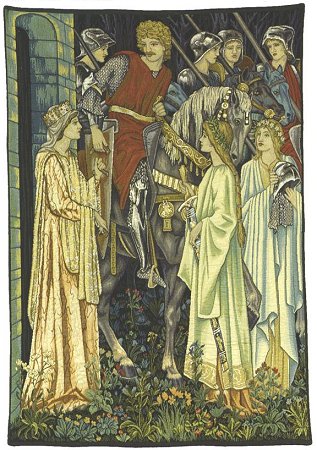 Arthurian Medieval Tapestry The Quest For The Holy Grail - Knight Medieval Pictures, 54in X 40in