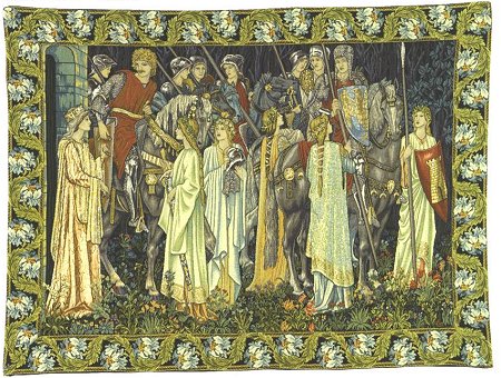 Arthurian Medieval Tapestry The Quest for the Holy Grail - Knight Medieval Pictures, 49in x 66in