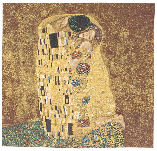 The Kiss by Gustav Klimt Tapestry Wall Hanging, 28in x 28in