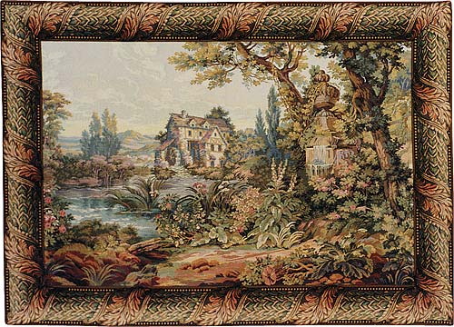 The Old Mill Pastoral Tapestry Wall Hanging, 24in x 44in