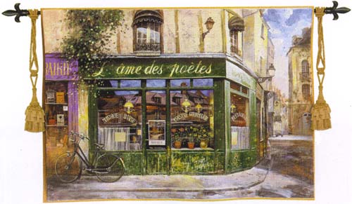 The Souls Of Poets Cafe Tapestry Wall Hanging, 53in x 38in