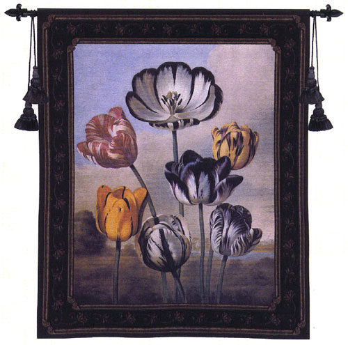 The Temple Of Flora Botanical Tapestry - Contermporary Floral Design, 35in x 42in