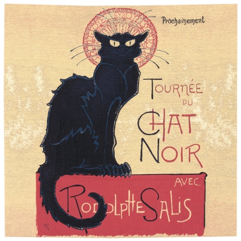 Tournee Du Chat Noir Cushion Cover, 18in x 18in unfinished panel Tournee Du Chat Noir Cushion Cover, 18in x 18in unfinished panel