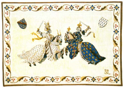 Tournoi du roi Rene Medieval Wall Tapestry - Tournament Of Knights, 28in x 43in