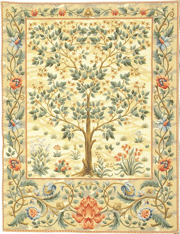 Tree Of Life Beige II Tapestry Wall Hanging, H40in x W28in