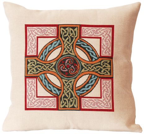 Triskel Celtic Design Tapestry Cushion Cover - Classic Home Decor Collection, 18in x 18in cushion cover