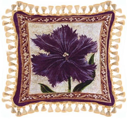 Tulip Unveiled I Floral Tapestry Cushion - Flowers In Vase Picture, 27in x 27in