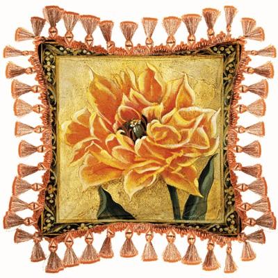 Tulip Unveiled III Floral Tapestry Cushion - Botanical Design, 27in x 27in Tulip Unveiled III Floral Tapestry Cushion - Botanical Design, 27in x 27in