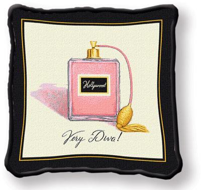 Very Diva Contemporary Tapestry Cushion - Fashion Design, 17in x 17in