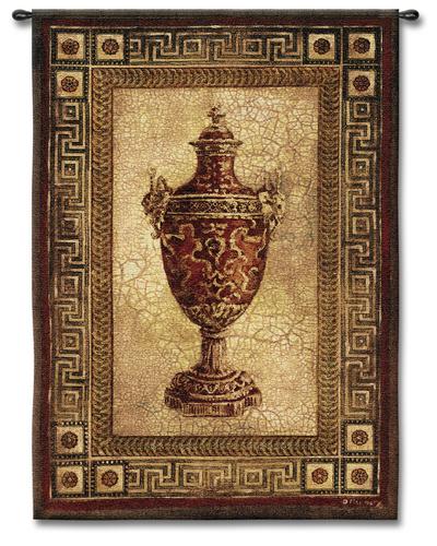 Vessel Of Antiquity I Ornamental Still Life Tapestry Wall Hanging, 52in x 65in