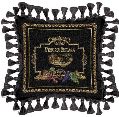 Victoria Classic Tapestry Cushion - Black Styled, 27in x 27in