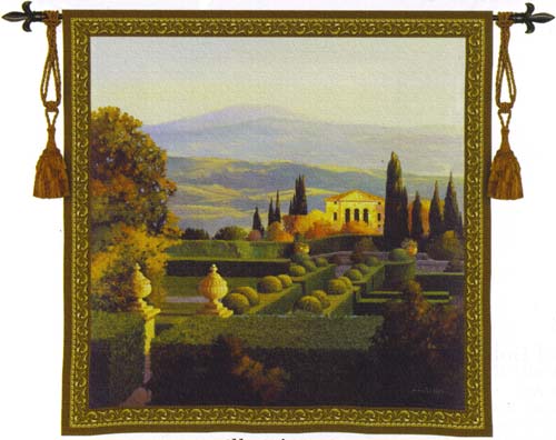 Villa D' Orcia Landscape Tapestry Wall Hanging, 35in x 35in