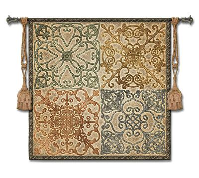 Wrought Iron Elegance Ornamental Wall Tapestry, 44in x 44in