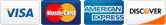 Visa, Mastercard, Amex, Discover