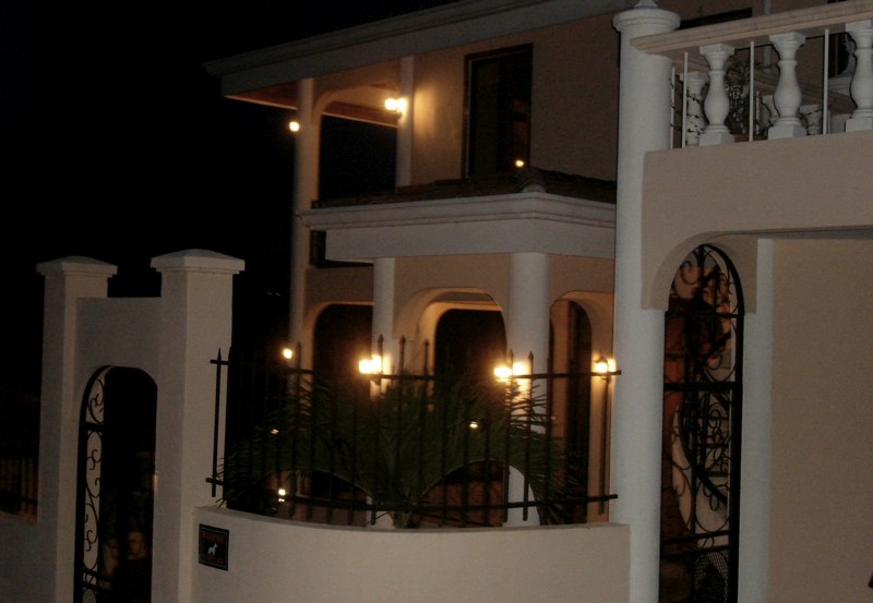 Side entrance of Villa showing two gates.