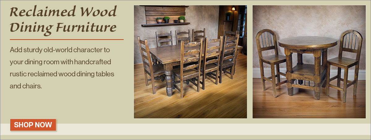 Rustic Reclaimed Wood Dining Tables & Chairs Kitchen Islands