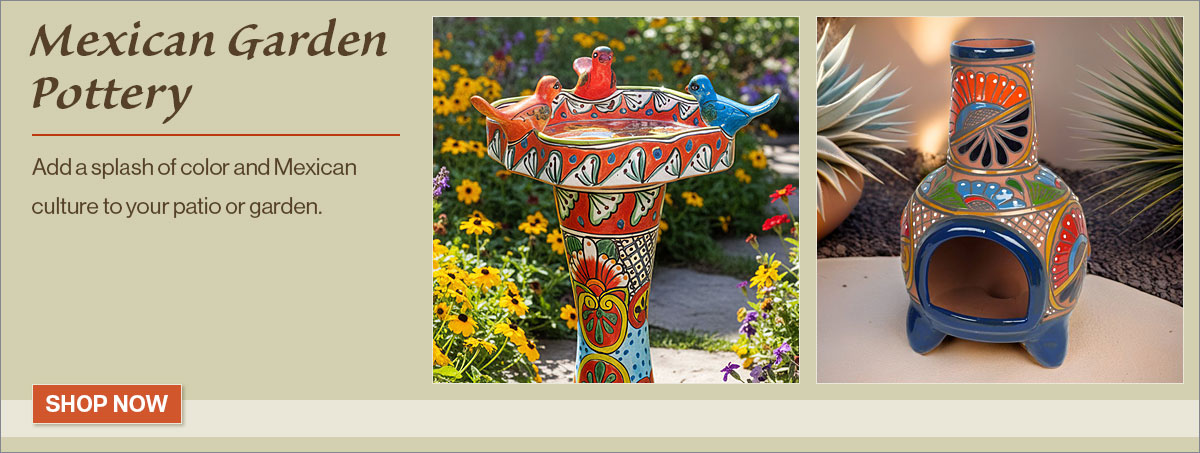 Talavera Birdbaths & Chimineas
