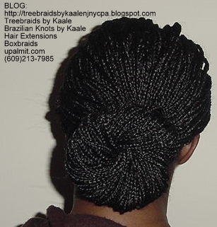 Boxbraids with Bun- Back.
