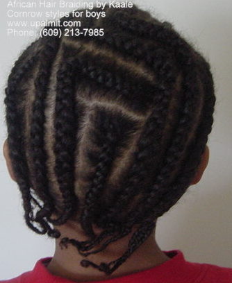 Boys cornrow styles- Angles, back view in new jersey (NJ, PA, NY) by Kaale.