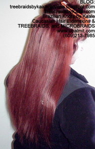 track hair extensions using color #33 for our Caucasian client.